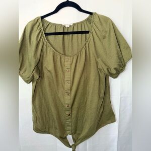 Parallel Skies Button-Front Top with tie